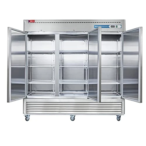 WESTLAKE 82" 3-Door Restaurant Commercial Freezer 72 Cu.ft Stainless Steel Upright Reach-In