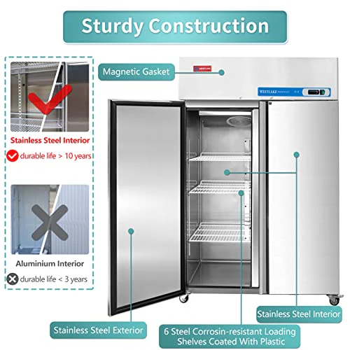 2 Door 48" Commercial Reach-In Freezer