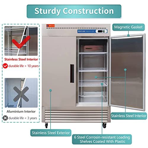 2 Door 54" Commercial Reach-In Freezer